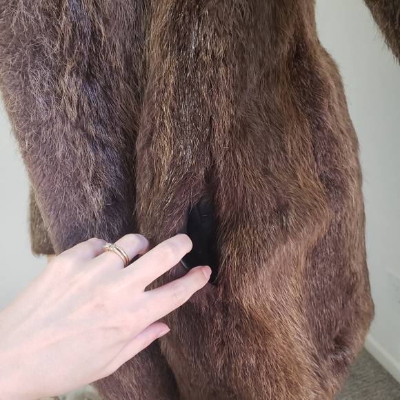 1960s Vintage Evans Beaver Fur Coat with Collar‎ Small/Medium - Picture 4 of 11